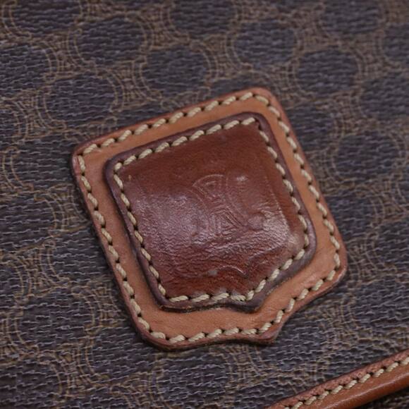 CELINE Macadam Canvas Shoulder Bag Pvc Leather Brown - Picture 15 of 16